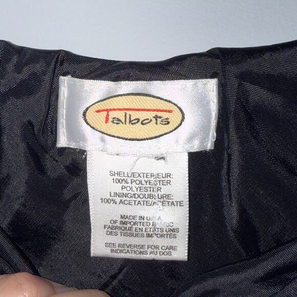 Talbots Womens Vintage Black Midi Skirt Size 14 Chiffon A-Line Career Business - Picture 4 of 6